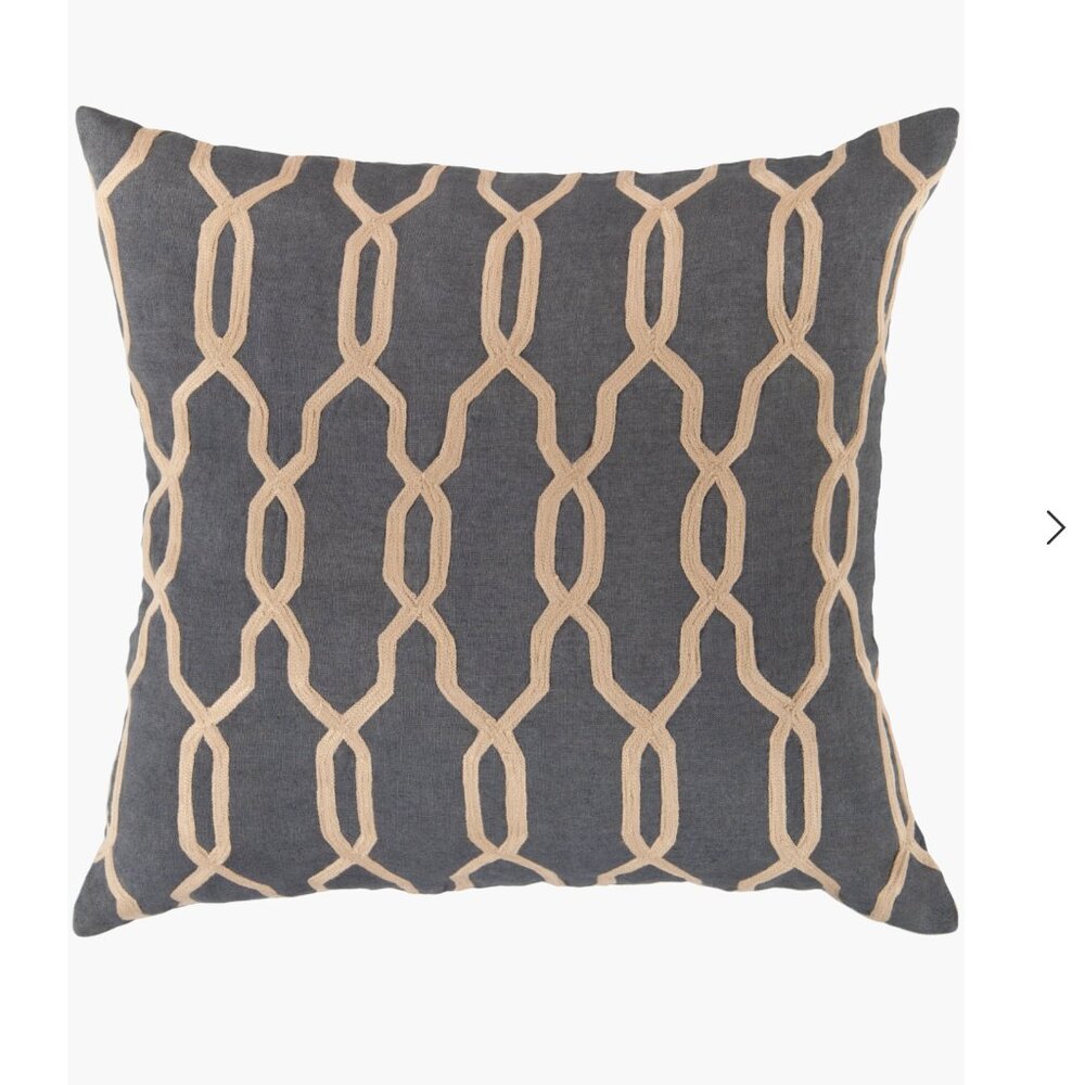 Surya Gates Linen Pillow Cover Pair 18" Square